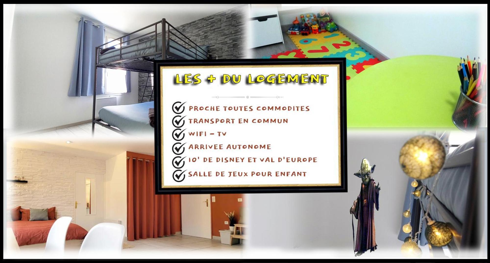 Appartement Avec Salle De Jeux Privee,10Min De Disney Transport En Commun 6 Couchages Chanteloup-en-Brie Exterior foto